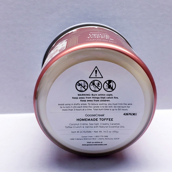 Goose Creek HOMEMADE TOFFEE Large 3-Wick Scented Candle, 14.5 oz - Picture 4 of 5